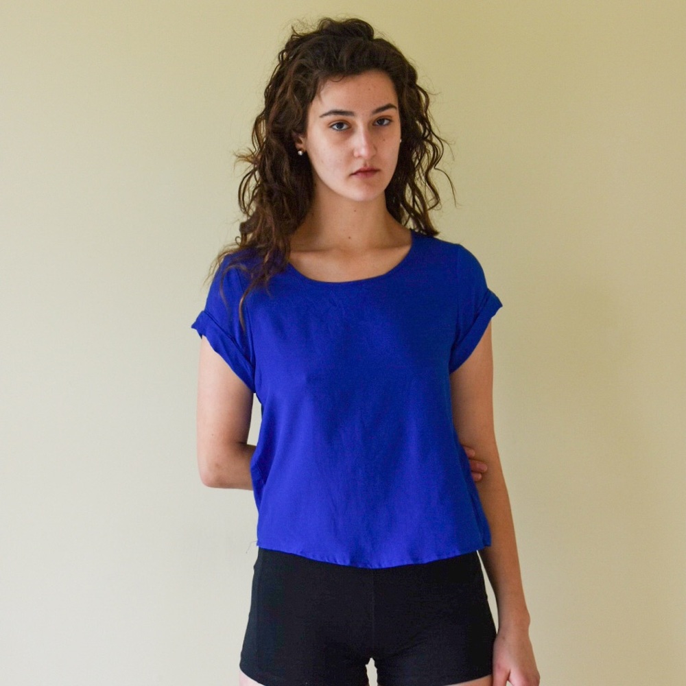 Blue blouse cutouts